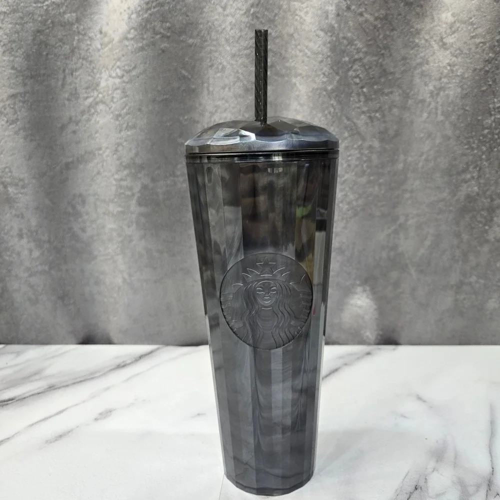 Starbucks Black Marble Siren Jewel Prism Tumbler Venti 24oz Cold Cup 2023